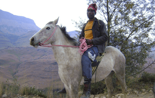 Sani Pass Man on donkey