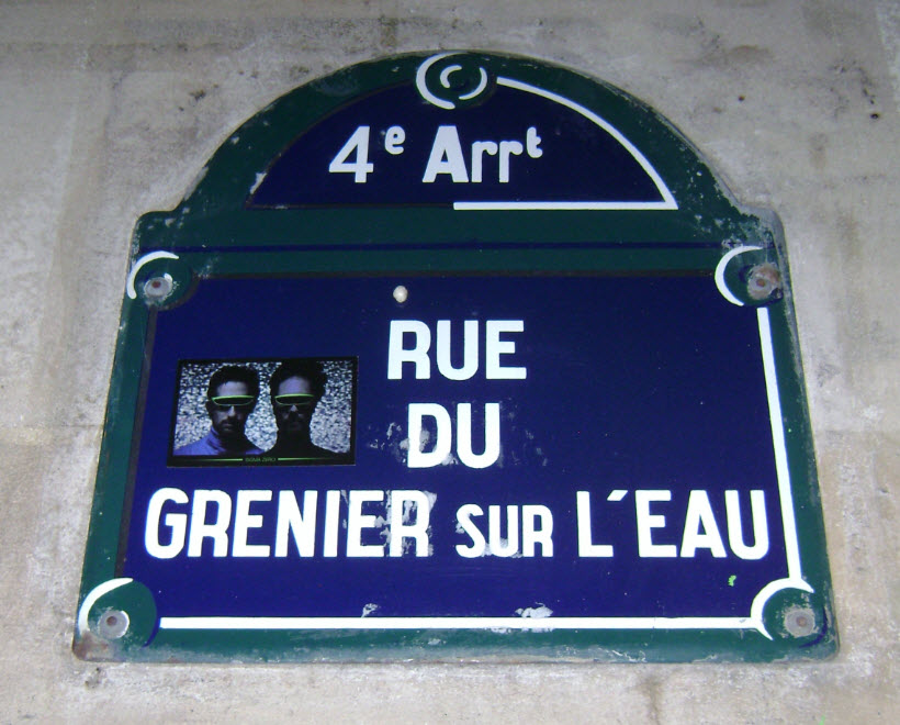 Paris at night Street sign
