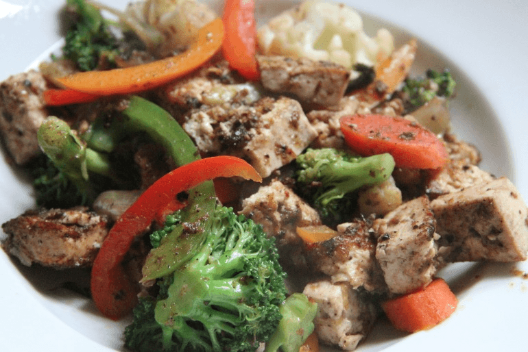 Stir Fry Vegetables with Jerk Tofu